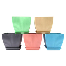 Trendy Square Plastic Flower Pots Set of 5 - dailyneed.life