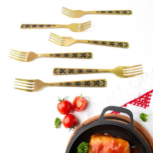 Stainless Steel Premium Fork Traditional Design Tablewar (6 Pcs Set / Golden) - dailyneed.life