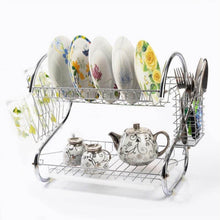Stainless Steel 2 Layer Kitchen Dish Rack / Plate Cutlery Stand - dailyneed.life