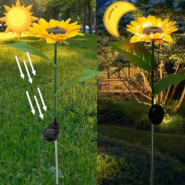 Sunflower Solar LED Lights, Warm White Garden Light (1 Pc) - dailyneed.life