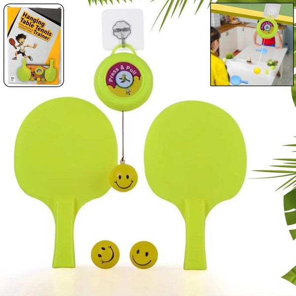 Portable Indoor Hanging Table Tennis with Three Ball, Table Tennis Self Training Set - dailyneed.life