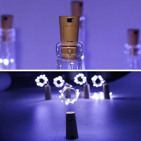 Wine Bottle Cork String Light | Multi LED / 2M Cable Length Copper Wire Battery Operated (White / 1 Pc) - dailyneed.life