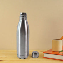 Silver Stainless Steel Water Bottle Approx 500 ML (1 Pc) - dailyneed.life
