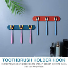 Toothbrush Holder Plastic Bathroom Accessories Organizer Wall Mounted Hanging Mount Shelf & Hooks (1pc) - dailyneed.life