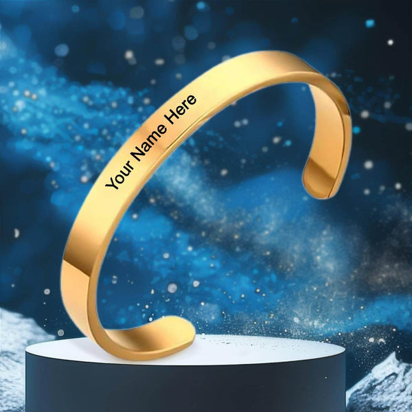 Customized / Personalized Stylish Kada Bracelets (1 Pc / Golden) - dailyneed.life