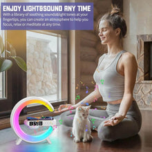 Smart Alarm Clock with G-Shape RGB Light Bluetooth Speaker, Wireless Charging (1 Pc) - dailyneed.life