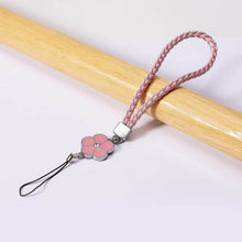 Flower Shape metal alloy pendant Nylon Braided leather hand strap lanyard phone (1 Pc / Multicolor) - dailyneed.life