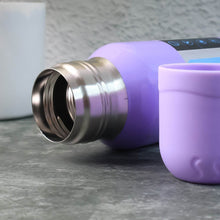 Purple Vacuum Flask Set – Stainless Steel Thermos with 3 Cups, Approx 500ml - dailyneed.life