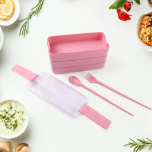 Eco-Friendly 3-Layer Stackable Lunch Box Set with Cutlery - dailyneed.life