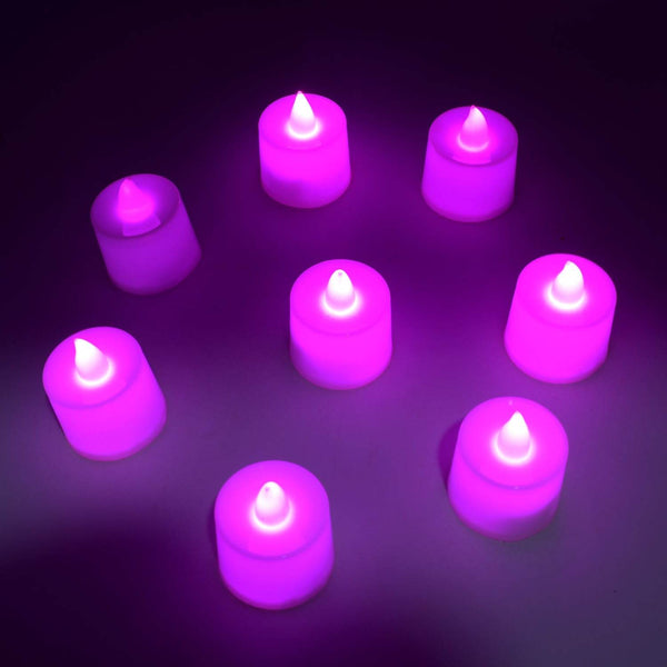 Pink Flameless LED Tealights, Smokeless Plastic Decorative Candles - Led Tea Light Candle For Home Decoration , Diwali (Pack Of 8pc) ( Diya , Divo , Diva , Deepak , Jyoti) - dailyneed.life