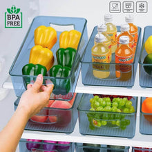 Plastic Refrigerator Organizer Bins, Set Of 2 Stackable Fridge Organizers with Handle, Clear Organizing Food Fruit Vegetables Pantry Storage Bins for Freezer kitchen Cabinet Organization and Storage (2 Pcs Set Mix Color) - dailyneed.life