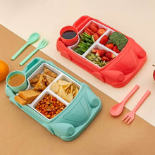 Kid's Car Shaped Plates Cup / Lunch Box Dinnerware Set (4 Pcs Set / 1000 ML Lunch Box) - dailyneed.life
