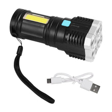 Multifunctional Strong 4 LED Torch Light, Portable Rechargeable Flashlight Long Distance Beam Range 800 Lumens COB Light 4 Mode Emergency for Hiking, Walking, Camping (4 LED Torch) - dailyneed.life