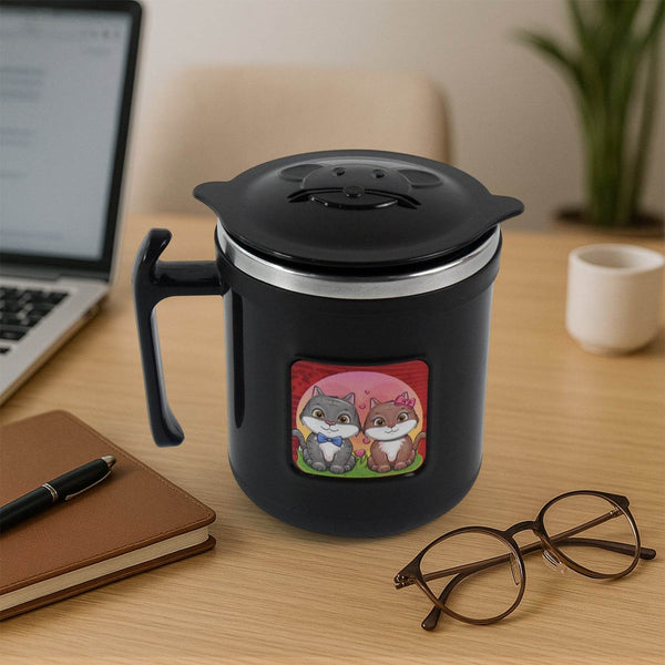 1 Pc Apex Cat Mug – 250 ml Stainless Steel Insulated Inner with Cute Cat Print - dailyneed.life