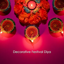 Decorative Hand Painted Clay Puja Diya for Diwali Home Indoor Outdoor Handmade Diya (6 Pcs Set/ Mix Design) - dailyneed.life