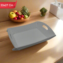 Foldable Plastic Serving Tray - Portable with Handle for Kitchen & Dining (1pc) - dailyneed.life