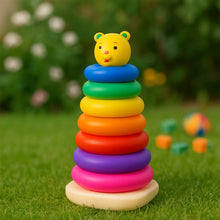 Plastic Baby Kids Teddy Stacking Ring Jumbo Stack Up Educational Toy 7pc - dailyneed.life