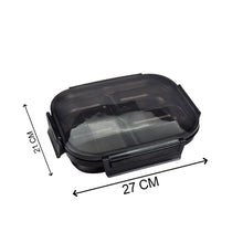 Black Transparent 4 Compartment Lunch Box for Kids and adults, Stainless Steel Lunch Box with 4 Compartments. - dailyneed.life