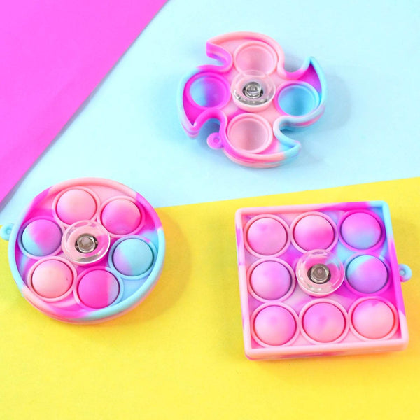 Silicone Pop It Fidget Spinner Keychain Toy (1 Pc) - dailyneed.life