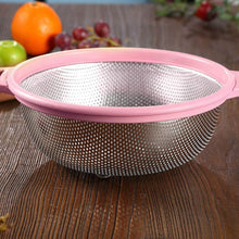 Stainless Steel Colander with Handle, Large Metal Green Strainer for Pasta, Spaghetti, Berry, Veggies, Fruits, Kitchen Food Colander, Dishwasher Safe - dailyneed.life