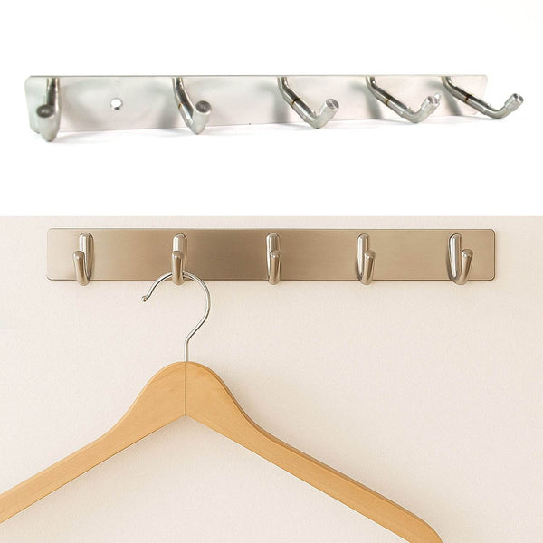 Stainless Steel Wall Mounted Coat 5 Hook Rack (26x3 / 1 Pc) - dailyneed.life