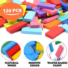 120Pc Dominoes Blocks Set Multicolor Wooden Toy Building Indoor Game Toy. - dailyneed.life