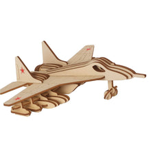 3D Wooden Fighter Jet Puzzle DIY Assembly Kit - dailyneed.life