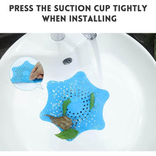 Star Shape Suction Cup Kitchen Bathroom Sink Drain Strainer Hair Stopper Filter, Star Shaped Sink Filter Bathroom Hair Catcher, Drain Strainers Cover Trap Basin (1 Pc) - dailyneed.life