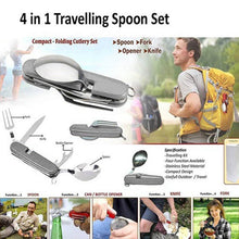 4-in-1 Stainless Steel Travel / Camping Folding Multi Swiss Cutlery Set - dailyneed.life