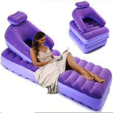 2 in 1 Air Mattress & Lounger, Portable Inflatable Mattress Air Sofa With Air Hand Pump (175×75 cm) - dailyneed.life