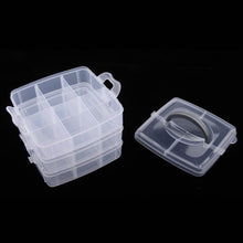 3-Tier 18 Sections Transparent Stackable Adjustable Compartment Slot Plastic Craft Storage Box - dailyneed.life