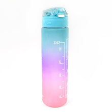 Plastic Colorful Motivational Water Bottle with Straw (900 ML) - dailyneed.life