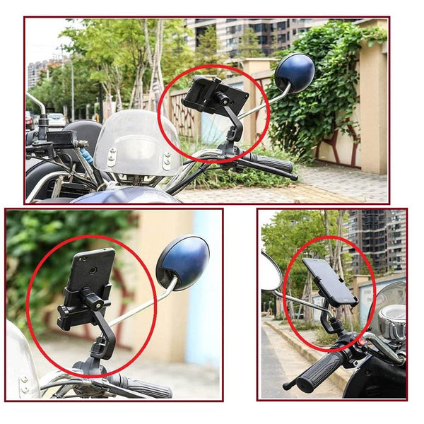 Full Metal Body Bike & Scooty 360 Degree Rotating Mobile Holder Stand for Bicycle, Motorcycle, Scooty for Maps and GPS Navigation Fits All Smartphones (1 Pc) - dailyneed.life