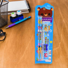 Cartoon Wooden Pencil Set for Kids Boys Return Gifts Birthday Party Space Stationary Set Pencil Eraser Sharpener Combo Kit for Kids Boys (Mix Color / 1 Set) - dailyneed.life