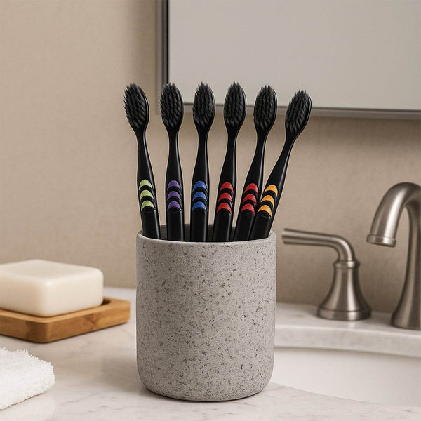 Soft Toothbrush With Plastic Round Box for Men and Women, Kids, Adults Plastic Toothbrush (10 pcs Set) - dailyneed.life
