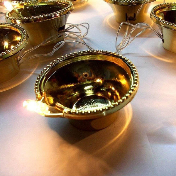LED Diya Series Light, Fairy Lights for Diwali Decoration (16 Diya) - dailyneed.life