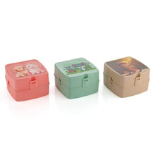 Double-Layer Square Lunch Box with Spoon , 4 Compartment Tiffin & Push Lock , Plastic Tiffin Box for Travelling, School Kids & Office Exclusive, Home - dailyneed.life