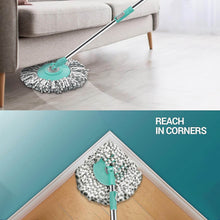 Ganesh Quick Spin Mop Steel Spin, Bucket Floor Cleaning, Easy Wheels & Big Bucket, Floor Cleaning Mop With Bucket, 2 Micro fiber head / Refill - dailyneed.life