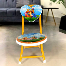 Heart Shape Kids Chair Cartoon Printed Foldable Kids / Children Folding Chair for Playrooms, Schools, Daycares, and Home. Metal and Fibre Body Picnic Beach Camping Chair (1 Pc) - dailyneed.life