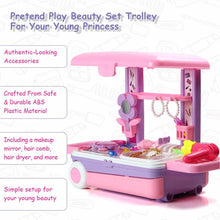 Big Beauty Set Suitcase On Wheel, The Ultimate Beauty Set On Wheels for Girls, Makeup Kit is Easy to Clean & Use, Portable Beauty Set with 25 Pieces for 3 Years BIS Approved. (Beauty Set Trolley) - dailyneed.life