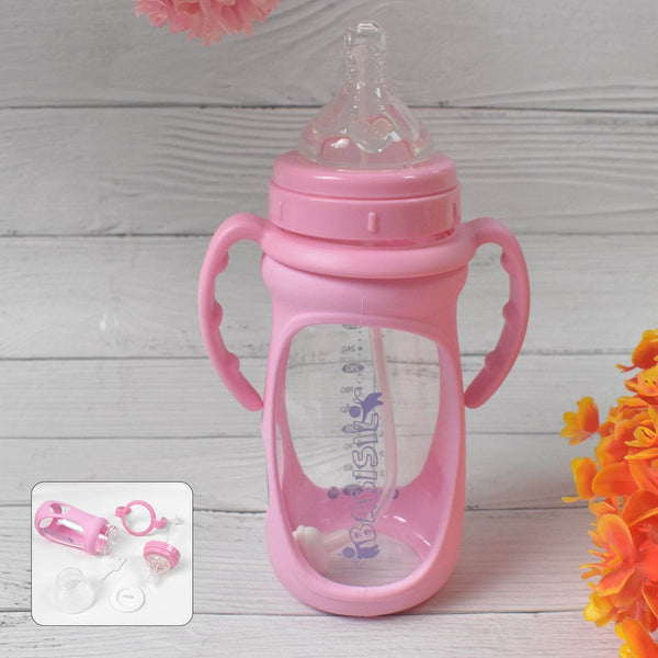 Baby Feeding Bottle with Handles & Straw (Mix Design, Size & Color / 1 Pc) - dailyneed.life