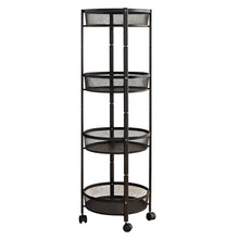 4-Layer Round Metal Mesh Storage Organizer Rack with Wheels (1 Pc) - dailyneed.life