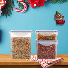 Classics Rectangular Plastic Airtight Food Storage Containers with Leak Proof Locking Lid Storage container set of 3 Pc( Approx Capacity 500ml,1000ml,1500ml, Transparent) - dailyneed.life