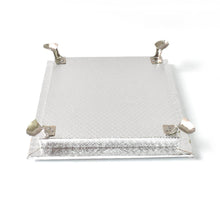 Silver - Square Pooja Chowki Patla / Bajot (20×20 CM / 1 Pc) - dailyneed.life