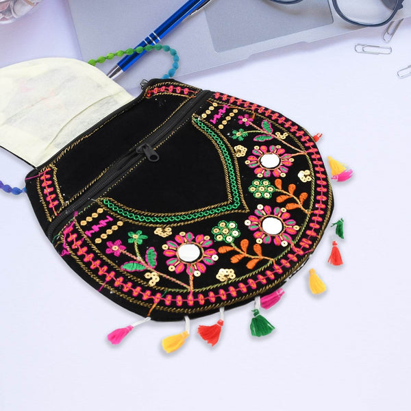 9 inch Handcrafted Cotton Embroidered Shoulder Bag for Girls & women (1 Pc) - dailyneed.life