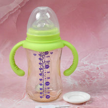 Plastic Baby Feeding Bottle with Handles, Cleaning brush & Straw (300 ML / 1 Pc) - dailyneed.life