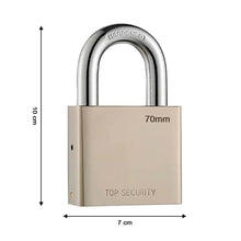 Heavy Steel Premium Square Padlock 70mm With 4 Keys | Multipurpose Hardened Shackle Padlock for Door, Gate, Shutter and Home - dailyneed.life