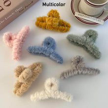 Large Plush Hair Claw Clips, Plastic Fluffy Hair Claw Hair (1 Pc / Mix Color) - dailyneed.life