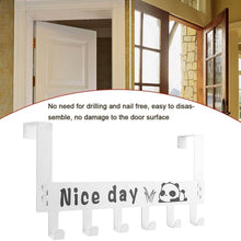 Heavy-Duty Carbon Steel Door Hook Hanger Rack (1 pc / 6 Hook / White) - dailyneed.life