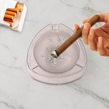 Oblivion Transparent White Ashtray with Cigarette Holder Grooves – Modern Smoke Disposal Tray (1 Pc) - dailyneed.life
